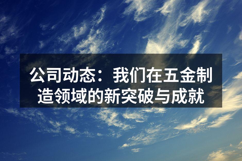 公司动态:我们在五金制造领域的新突破与成就